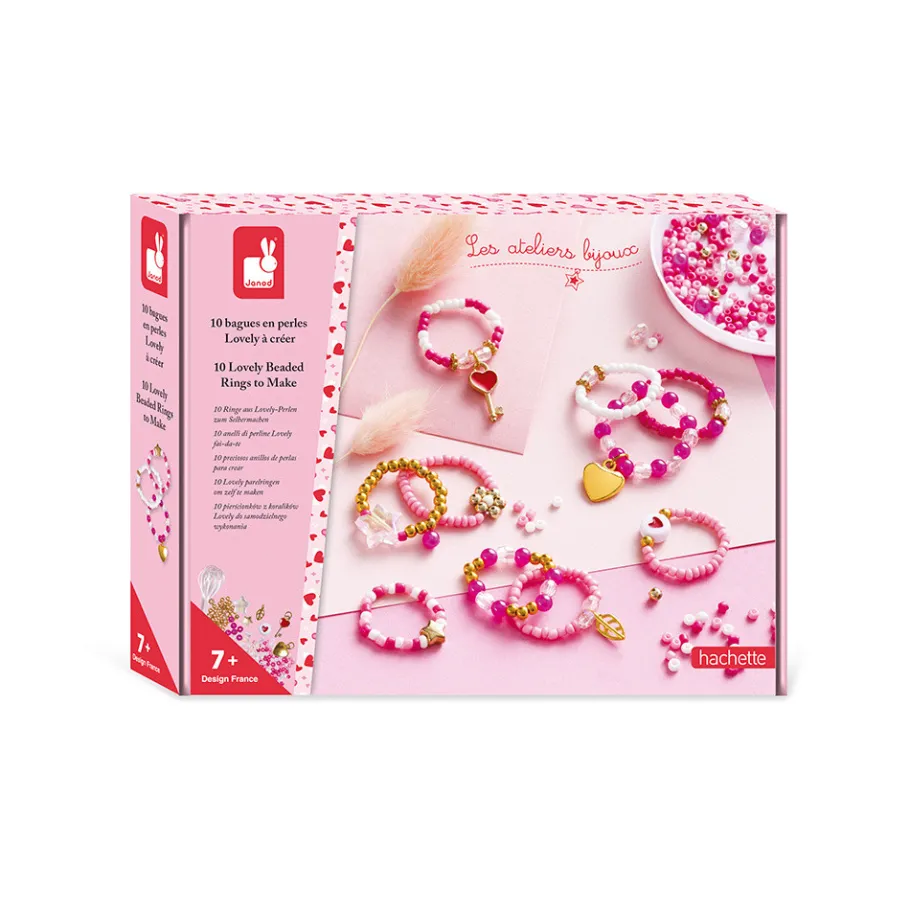 Janod 10 Bagues En Perles Lovely A Créer* Collection "Les Ateliers Bijoux" & Les Perles