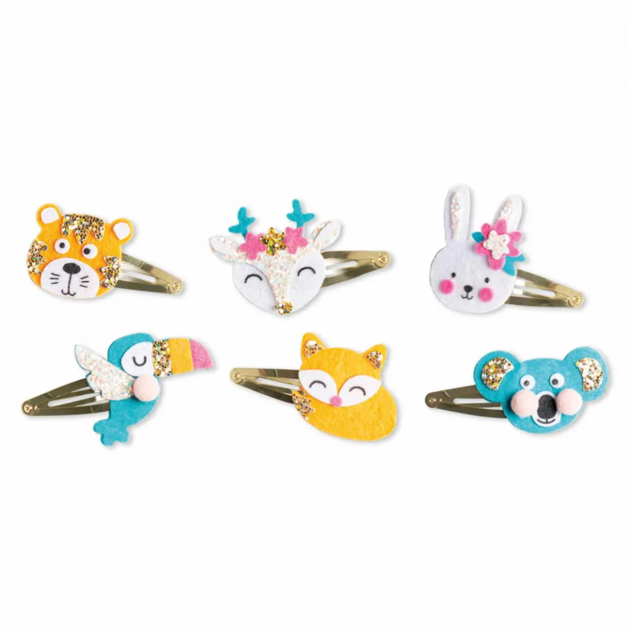 Janod 6 Barrettes Animaux Pailletés à Créer* Collection "Les Ateliers Bijoux" & Les Perles
