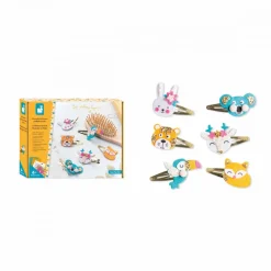 Janod 6 Barrettes Animaux Pailletés à Créer* Collection
