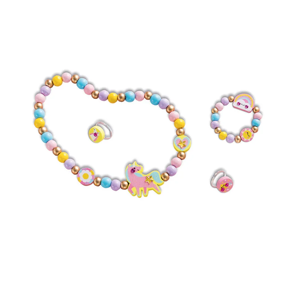 Janod 4 Bijoux En Bois A Créer - Rainbow Land* Collection "Les Ateliers Bijoux" & Les Perles