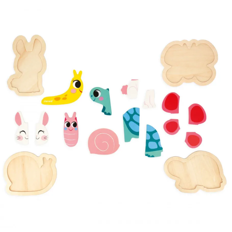 Janod 4 Puzzles Evolutifs Jardin* Puzzles En Bois Premier Âge|Puzzles En Bois Premier Âge