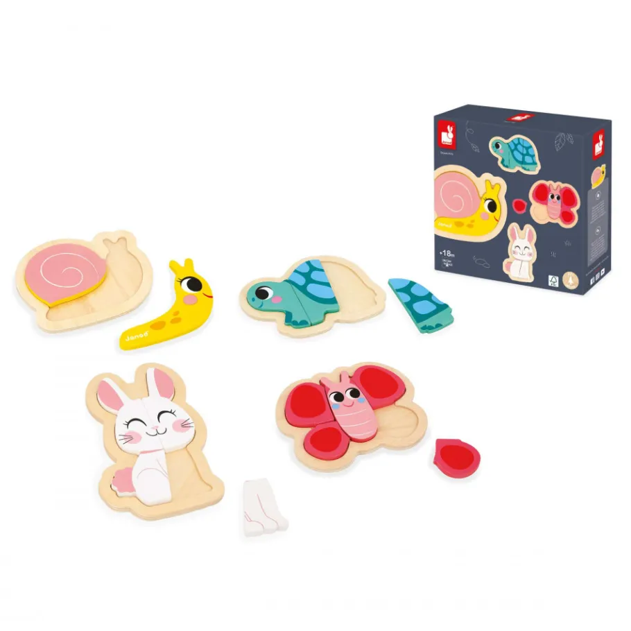 Janod 4 Puzzles Evolutifs Jardin* Puzzles En Bois Premier Âge|Puzzles En Bois Premier Âge