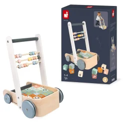 Janod ABC Buggy Sweet Cocoon (bois)* Cubes & Pyramides|Jouets À Bascule, Porteurs & Chariots