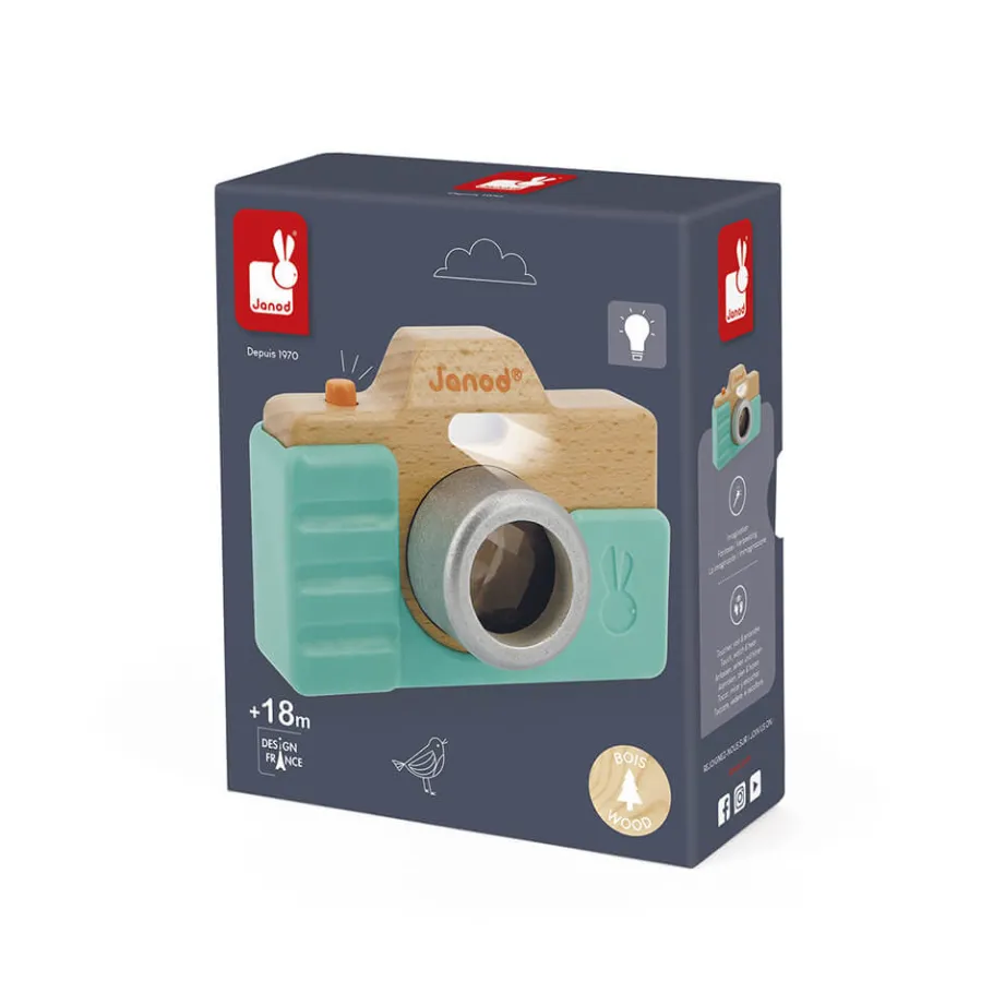 Janod Appareil Photo Sonore et Lumineux Bleu* Imitation Métiers|Jouets Musicaux