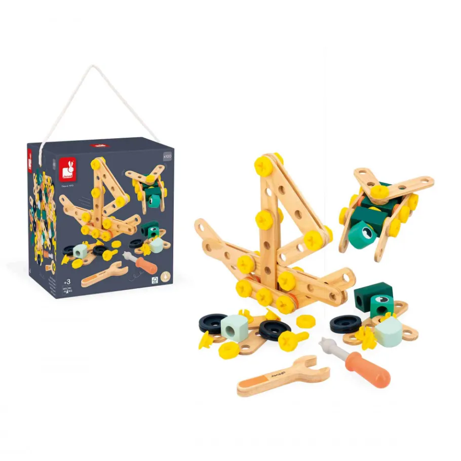 Janod Baril Brico'Kids 100 pièces (bois)* Établis, Outils & Bricolage