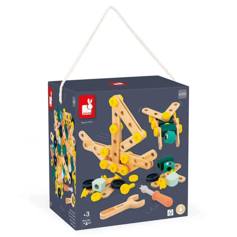 Janod Baril Brico'Kids 100 pièces (bois)* Établis, Outils & Bricolage