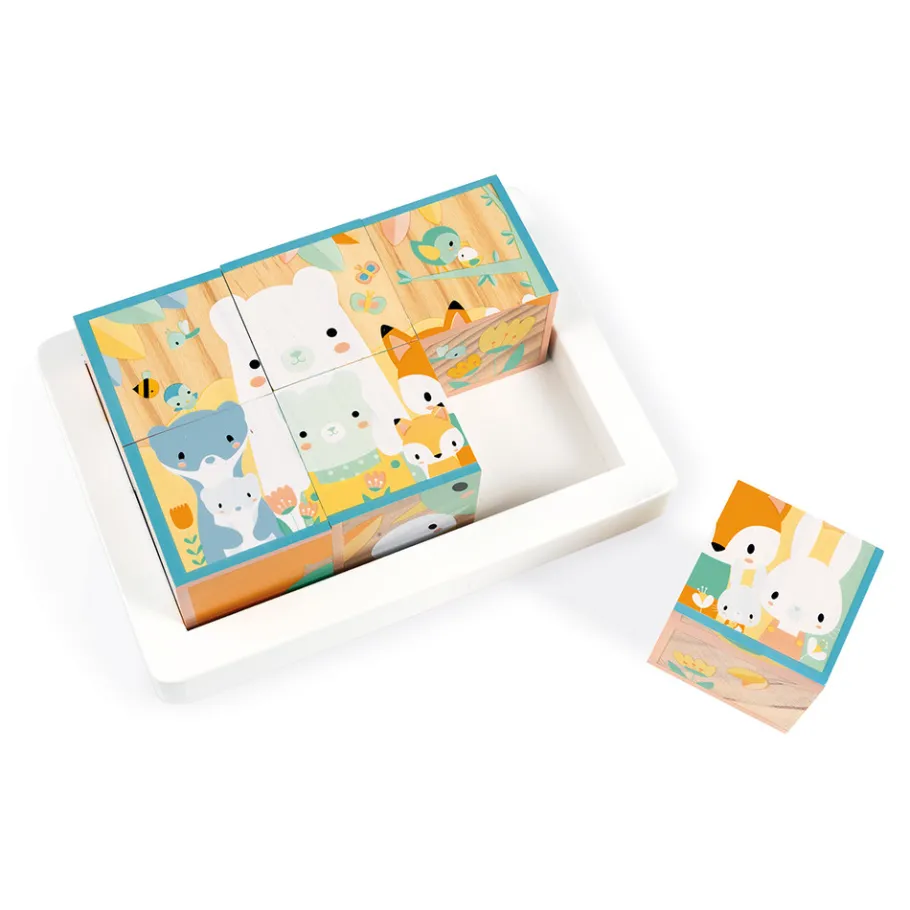 Janod Barquette 6 Cubes Pure (bois)* Cubes & Pyramides