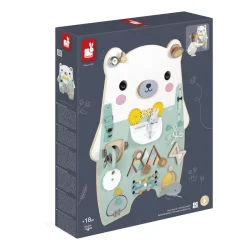 Janod Busy-board Ourson en bois Pure* Bouliers, Loopings & Panneaux D'Activités|Manipulation & Encastrement