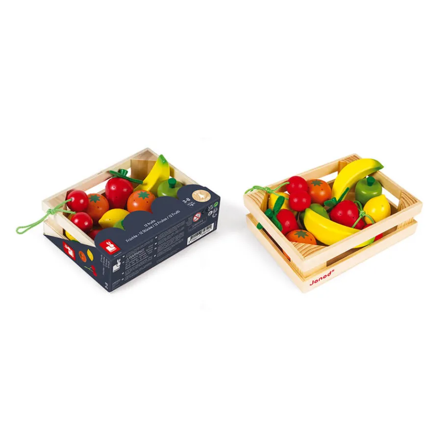 Janod Cagette de 12 fruits (bois)* Cuisines, Dinettes & Marchandes