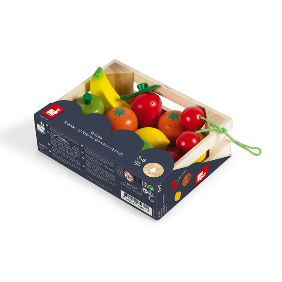 Janod Cagette de 12 fruits (bois)* Cuisines, Dinettes & Marchandes