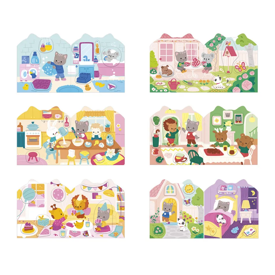 Janod Cahier de Stickers et Décors La Maison* Mosaïques & Gommettes