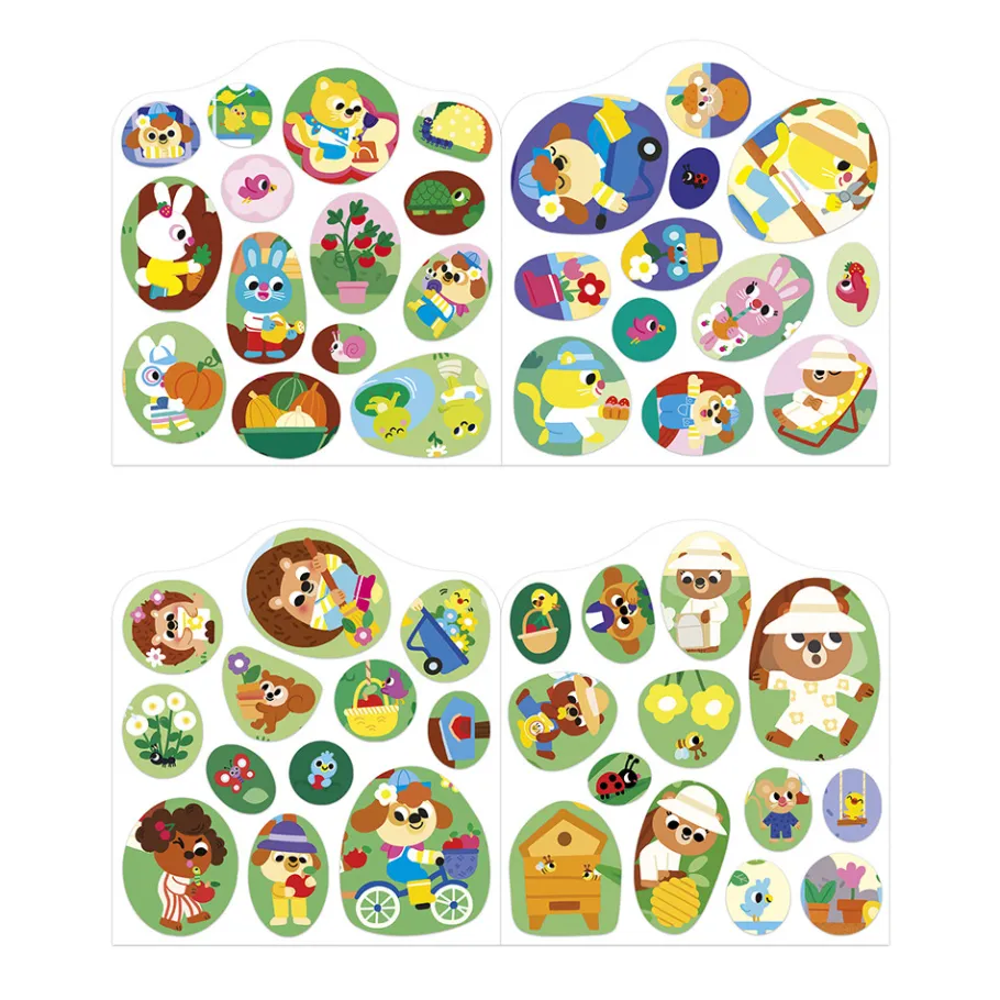 Janod Cahier de Stickers et Décors Le Jardin* Mosaïques & Gommettes