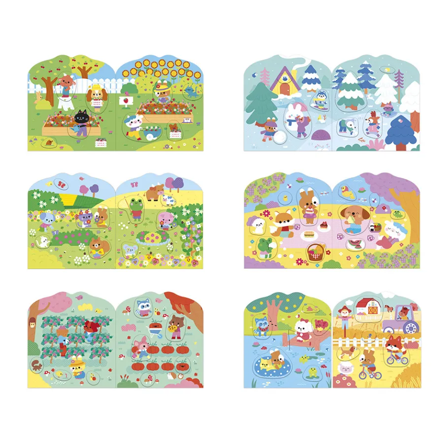 Janod Cahier de Stickers et Décors La Campagne* Mosaïques & Gommettes