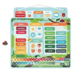 Janod Calendrier Magnétique - Anglais* Jeux Éducatifs Primaire|Jeux Éducatifs Maternelle