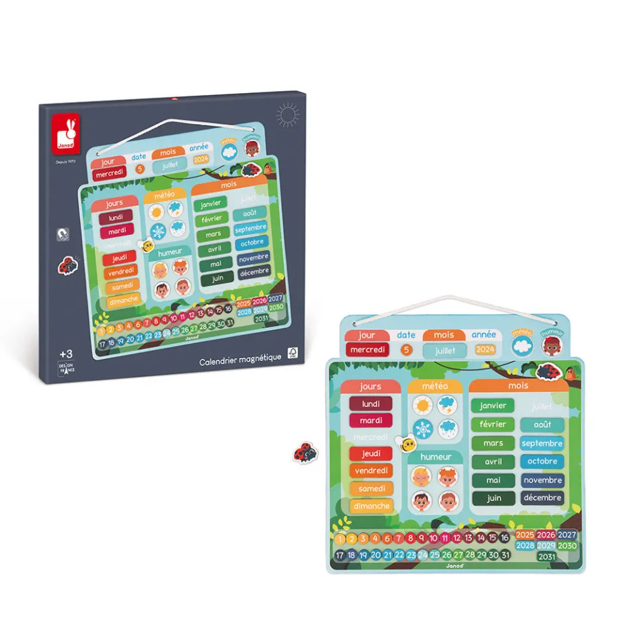 Janod Calendrier Magnétique - Français* Jeux Éducatifs Primaire|Jeux Éducatifs Maternelle