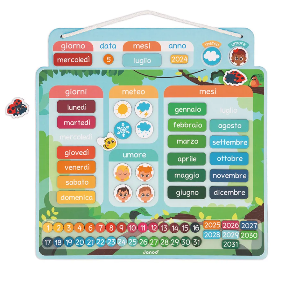 Janod Calendrier Magnétique - Italien* Jeux Éducatifs Primaire|Jeux Éducatifs Maternelle