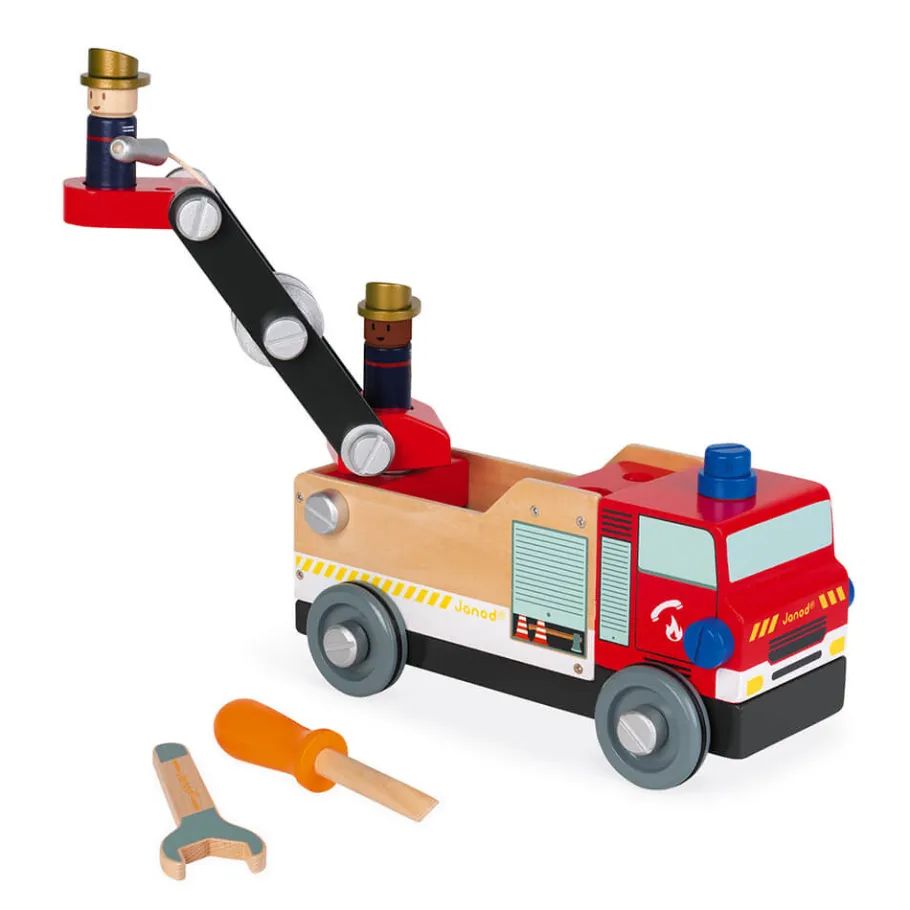 Janod Camion de pompiers Brico'kids* Véhicules, Garages & Voitures|Établis, Outils & Bricolage