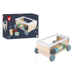 Janod Chariot de Cubes Sweet Cocoon (bois)* Formes & Couleurs|Cubes & Pyramides