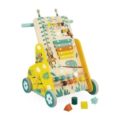 Janod Chariot de Marche Multi-Activités Tropik* Formes & Couleurs|Manipulation & Encastrement