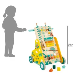 Janod Chariot de Marche Multi-Activités Tropik* Formes & Couleurs|Manipulation & Encastrement