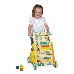 Janod Chariot de Marche Multi-Activités Tropik* Formes & Couleurs|Manipulation & Encastrement