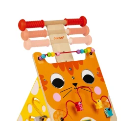 Janod Chariot Multi-Activités Chat (bois)* Bouliers, Loopings & Panneaux D'Activités|Manipulation & Encastrement
