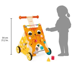 Janod Chariot Multi-Activités Chat (bois)* Bouliers, Loopings & Panneaux D'Activités|Manipulation & Encastrement
