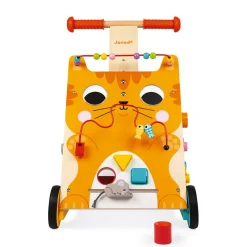 Janod Chariot Multi-Activités Chat (bois)* Bouliers, Loopings & Panneaux D'Activités|Manipulation & Encastrement