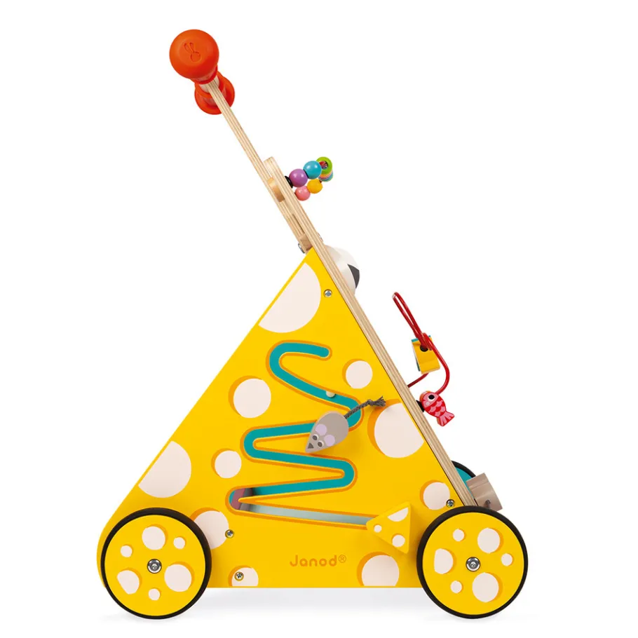 Janod Chariot Multi-Activités Chat (bois)* Bouliers, Loopings & Panneaux D'Activités|Manipulation & Encastrement
