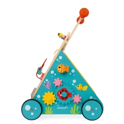Janod Chariot Multi-Activités Chat (bois)* Bouliers, Loopings & Panneaux D'Activités|Manipulation & Encastrement