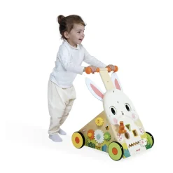 Janod Chariot Multi-Activités Lapin en bois* Tracteurs & Animaux De La Ferme|Manipulation & Encastrement