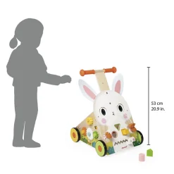 Janod Chariot Multi-Activités Lapin en bois* Tracteurs & Animaux De La Ferme|Manipulation & Encastrement