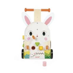 Janod Chariot Multi-Activités Lapin en bois* Tracteurs & Animaux De La Ferme|Manipulation & Encastrement
