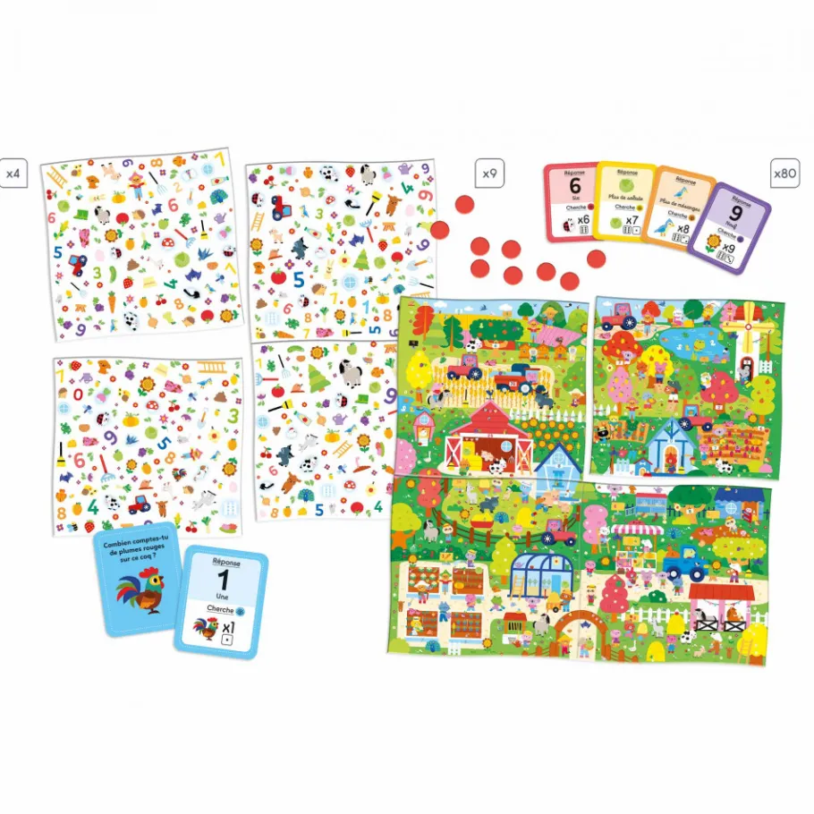 Janod Cherche et Trouve les Chiffres* Jeux De Mémoire & D'Associations|Jeux Éducatifs Maternelle