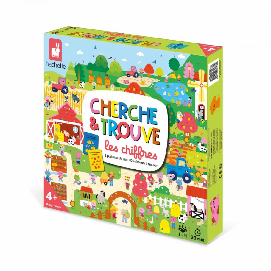 Janod Cherche et Trouve les Chiffres* Jeux De Mémoire & D'Associations|Jeux Éducatifs Maternelle