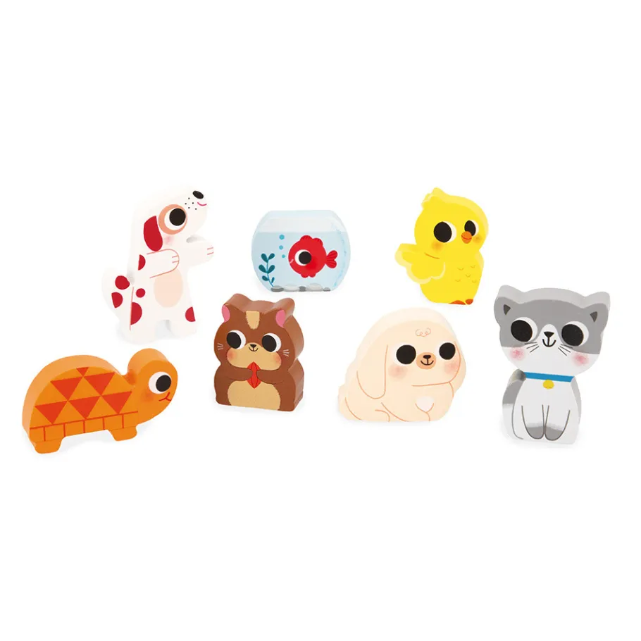 Janod Chunky Puzzle Animaux Familiers 7 pièces* Puzzles En Bois Premier Âge|Puzzles En Bois Premier Âge