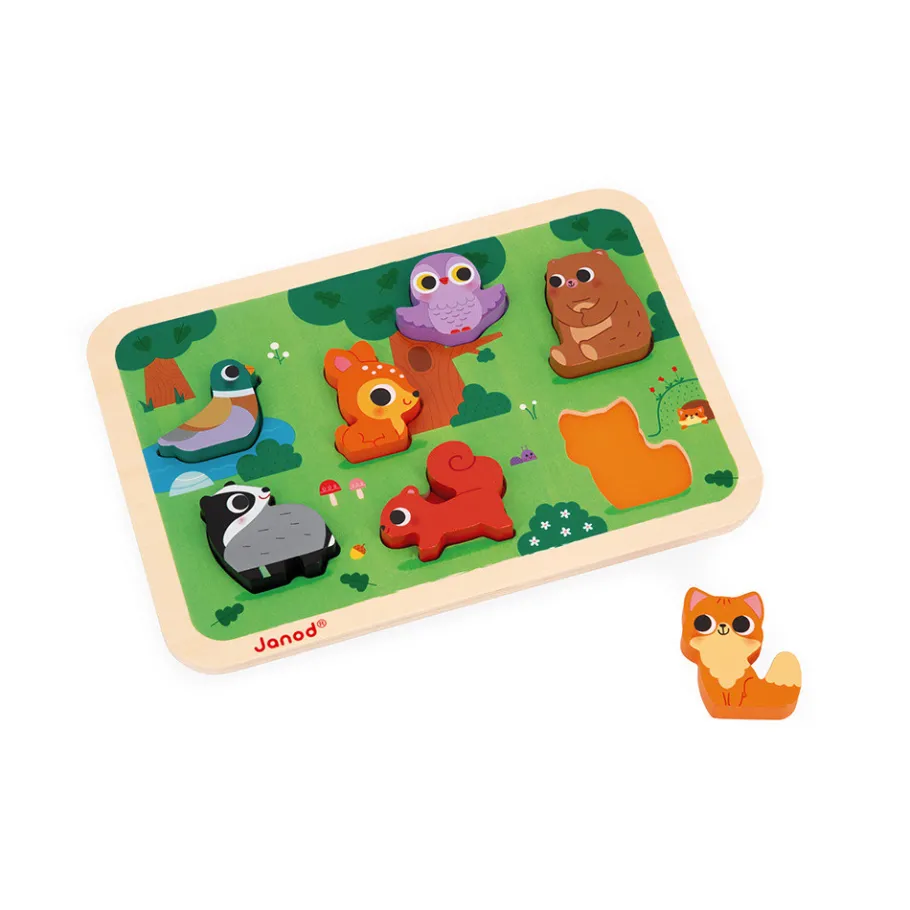 Janod Chunky Puzzle Forêt 7 pièces* Puzzles En Bois Premier Âge|Puzzles En Bois Premier Âge
