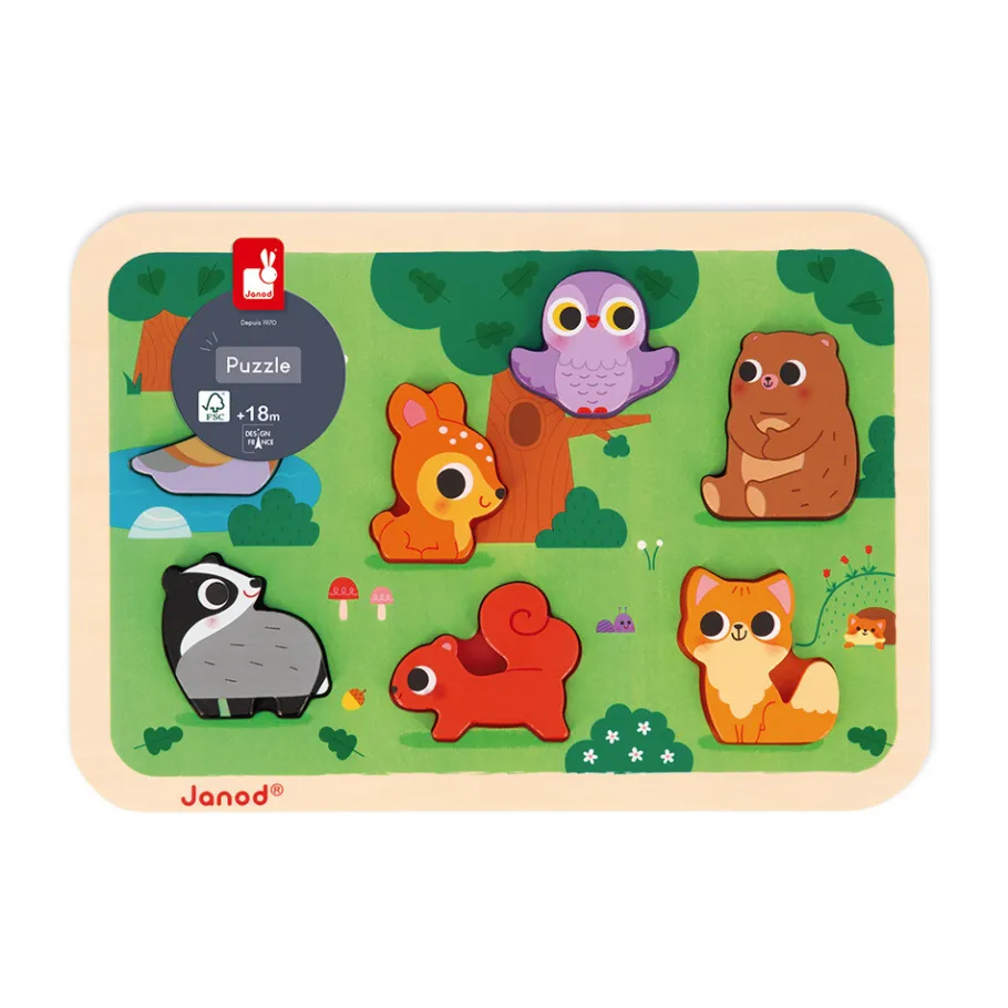 Janod Chunky Puzzle Forêt 7 pièces* Puzzles En Bois Premier Âge|Puzzles En Bois Premier Âge