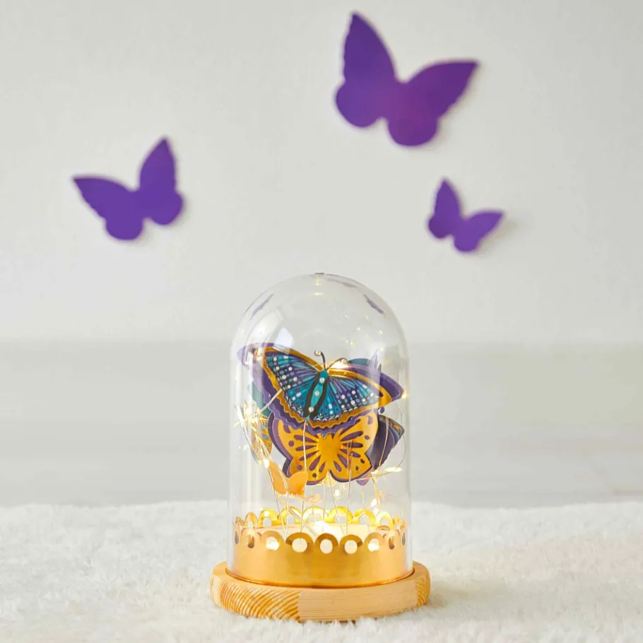 Janod Cloche Lumineuse Papillons à Créer* Créations 3D|Collection "Les Ateliers Déco"
