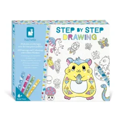 Janod Coffret Créatif Dessin 20 Coloriages avec Feutres pailletés* Peinture Par Numéro & Coloriage