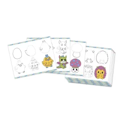 Janod Coffret Créatif Dessin 20 Coloriages avec Feutres pailletés* Peinture Par Numéro & Coloriage