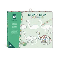 Janod Coffret Créatif Dessin 20 Modèles Dinos* Peinture Par Numéro & Coloriage