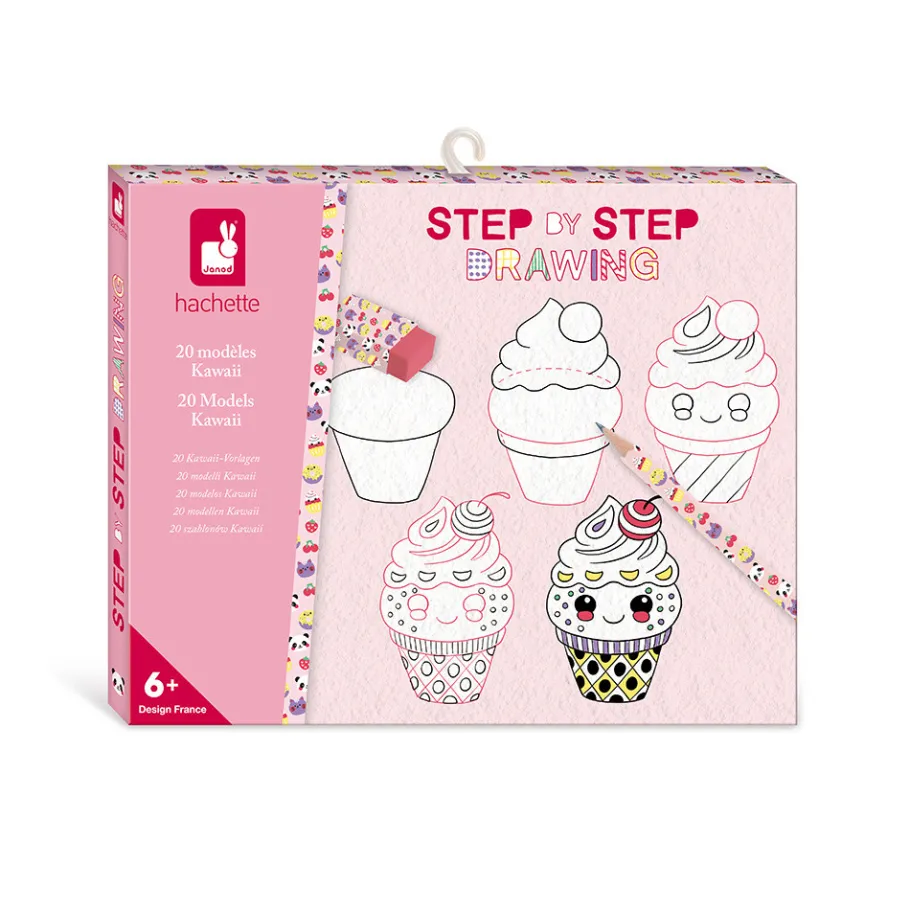 Janod Coffret Créatif Dessin 20 Modèles Kawaii* Peinture Par Numéro & Coloriage
