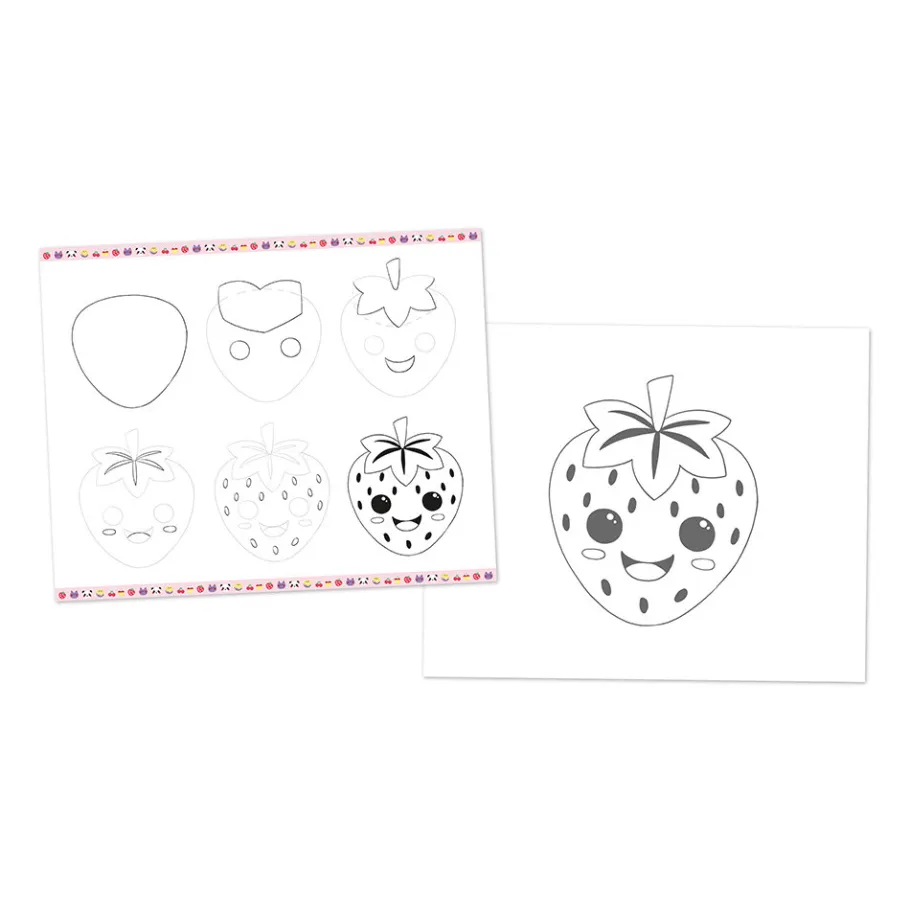 Janod Coffret Créatif Dessin 20 Modèles Kawaii* Peinture Par Numéro & Coloriage