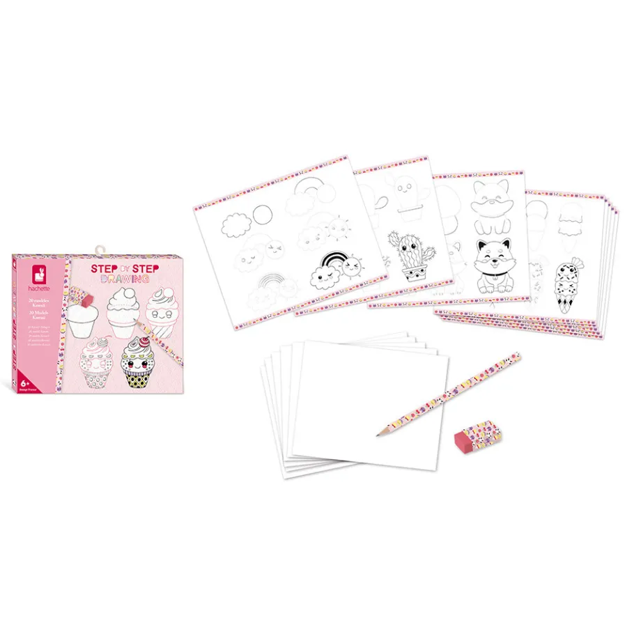 Janod Coffret Créatif Dessin 20 Modèles Kawaii* Peinture Par Numéro & Coloriage