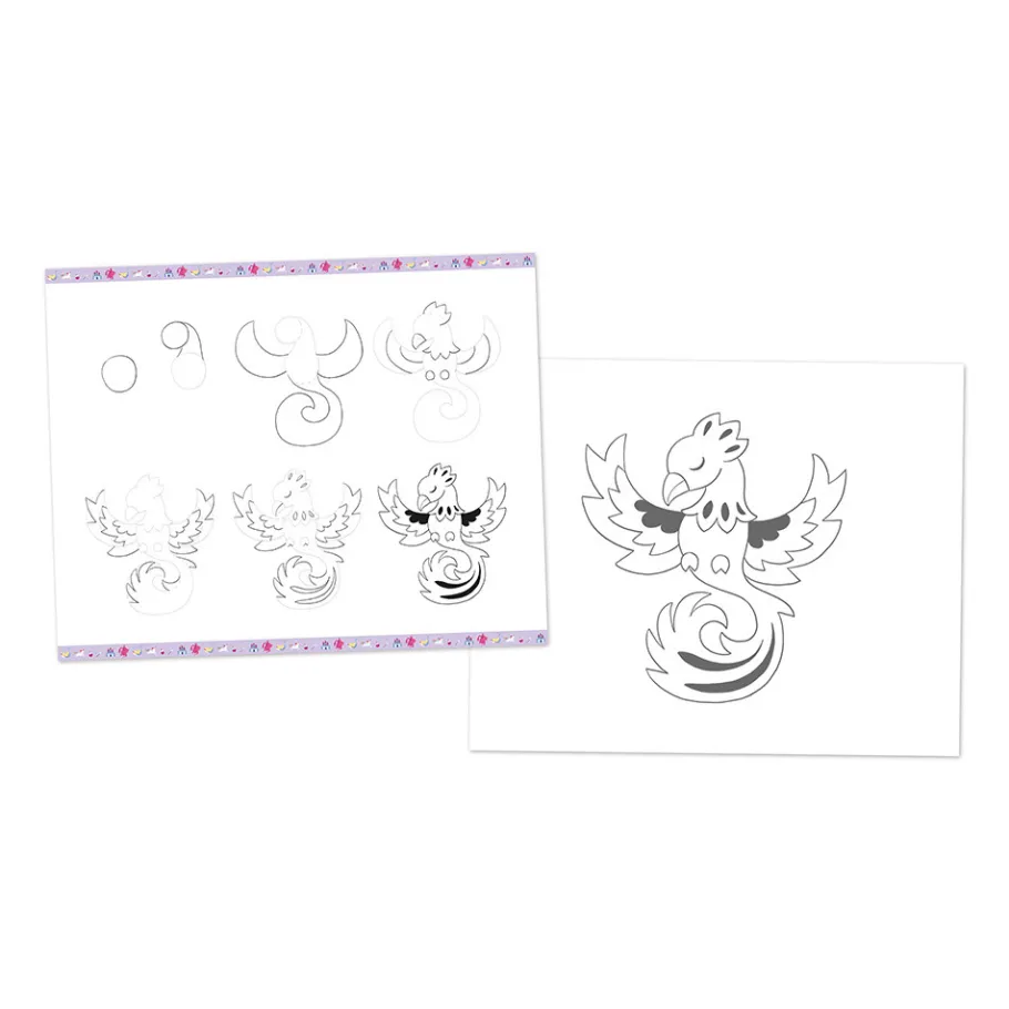 Janod Coffret Créatif Dessin 20 Modèles Fantasy* Peinture Par Numéro & Coloriage