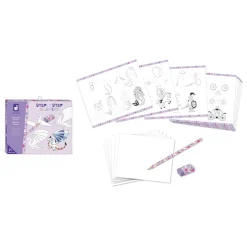 Janod Coffret Créatif Dessin 20 Modèles Fantasy* Peinture Par Numéro & Coloriage