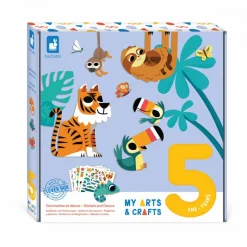 Janod Coffret Créatif Gommettes et Décors Jungle - 5 ans* Mosaïques & Gommettes
