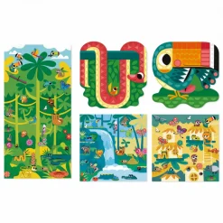 Janod Coffret Créatif Gommettes et Décors Jungle - 5 ans* Mosaïques & Gommettes