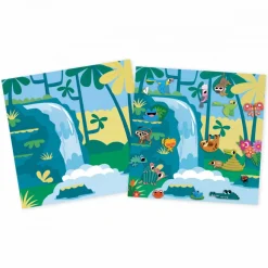Janod Coffret Créatif Gommettes et Décors Jungle - 5 ans* Mosaïques & Gommettes